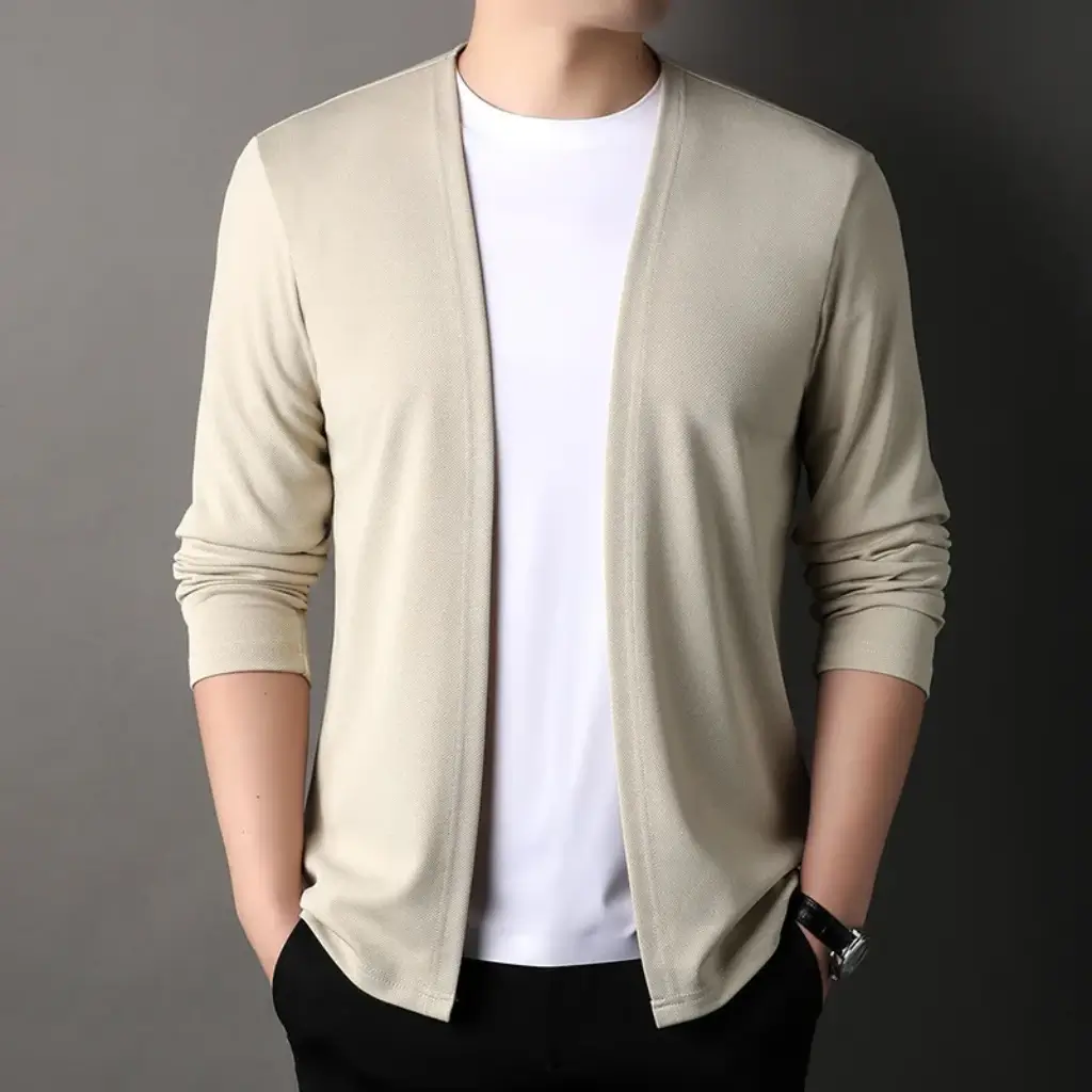 cardigan masculino	bege virtus store